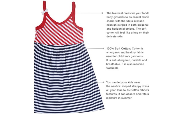  Toddler Baby Girls Striped Peruvian Cotton Dress – Strappy, Long Skirt – 2 Pack, White/Crimson/Midnight, 3