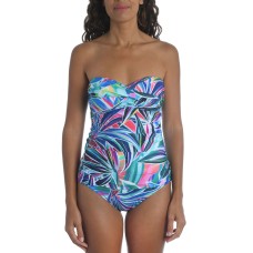 La Blanca Bandeau Tankini Top, 10, Multicolor