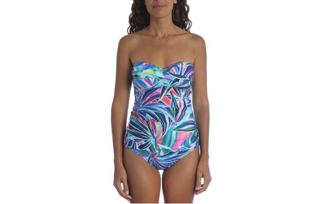  Bandeau Tankini Top, 10, Multicolor