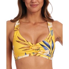 La Blanca Belle Fiore V-Neck Bikini Top, Yellow, 6