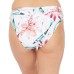  Flyaway Orchid Printed Shirred Band Hipster Bikini Bottoms (White, 12)