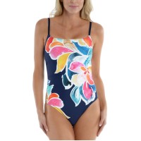La Blanca Petals In Bloom One-Piece Swimsuit, Indigo, 8