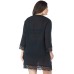  Plus Size Crochet-Trim Cover-Up Dress Women’s Swimsuit, Black, 2X