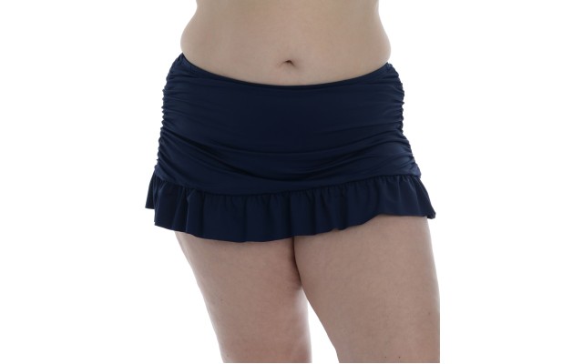  Plus Size Island Goddess Skirted Swim Bottoms Women’s Swimsuit, Navy, 22W