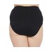  Plus Size Side-Shirred High-Waist Bikini Bottoms, 18W, Black