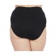  Plus Size Side-Shirred High-Waist Bikini Bottoms, 18W, Black