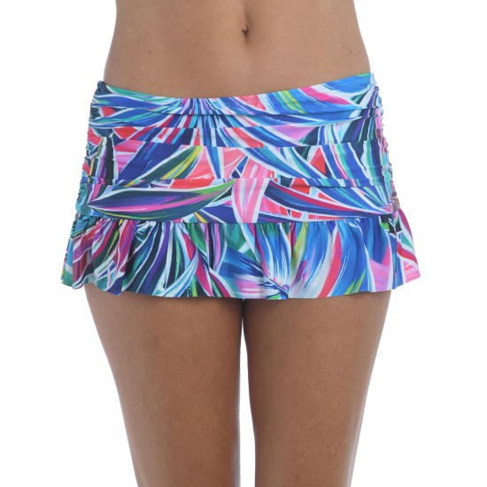  Printed Hipster Swim Skirt, 14, Multicolor