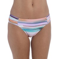 La Blanca Printed Side-Shirred Hipster Bottoms, 14, Multicolor