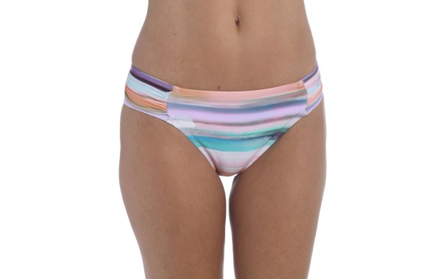  Printed Side-Shirred Hipster Bottoms, 14, Multicolor