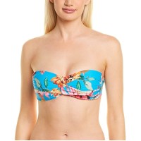 La Blanca Women’s Standard Bandeau Bikini Swimsuit Top, Poolside//Garden Social, 14