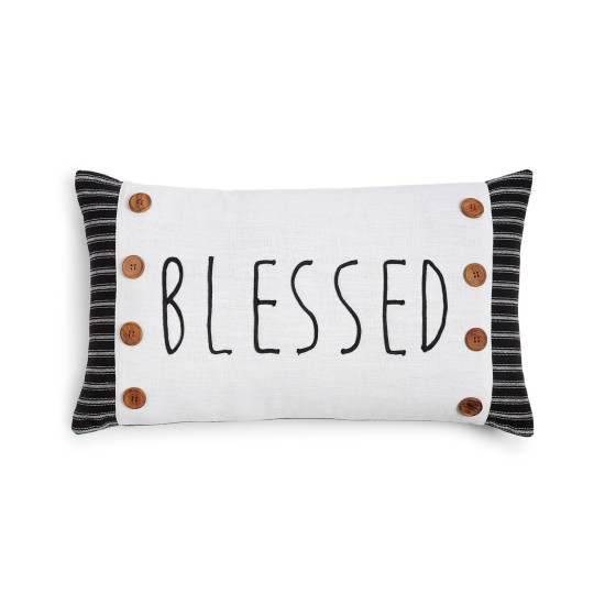  Blessed 14″ x 24″ Decorative Pillow, White
