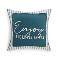 Lacourte Enjoy The Little Things Pillow, Teal, 20×20