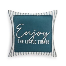 Lacourte Enjoy The Little Things Pillow, Teal, 20×20