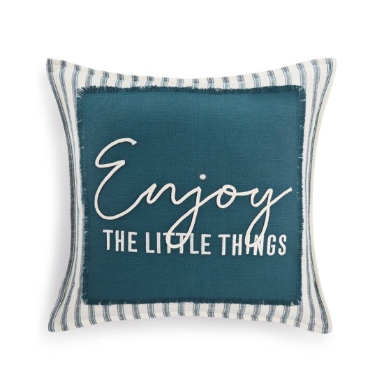  Enjoy The Little Things Pillow, Teal, 20×20