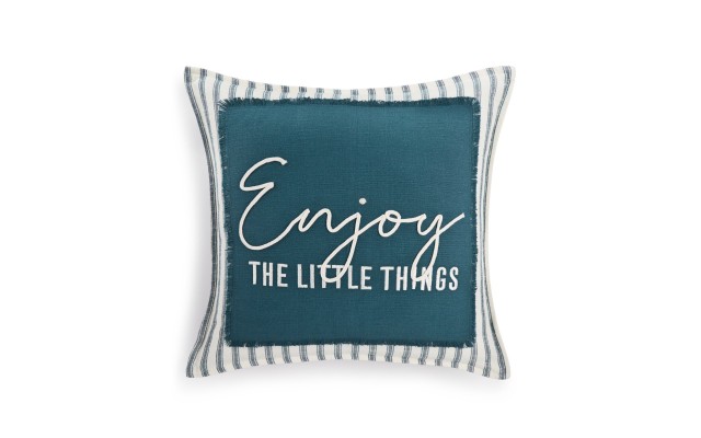  Enjoy The Little Things Pillow, Teal, 20×20