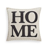Lacourte Home Stripe Pillow, Black, 20×20