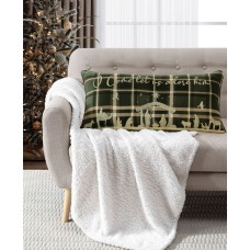 Lacourte Let Us Adore Him Decorative Pillow, 14″ x 28″, Green