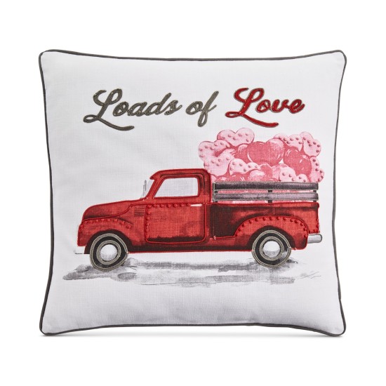 Loads of Love Decorative Pillow, 20″ x 20″, White