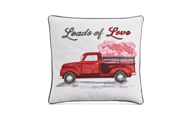  Loads of Love Decorative Pillow, 20″ x 20″, White