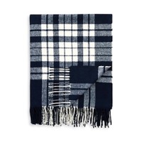 Lands Downunder Plaid Throw, Navy