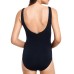 Lauren  Beach Club Solid Ruffle Surplice One-Piece Swimsuit, Black, 8