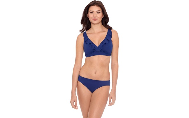  Beach Club Solid Hipster Bottoms, 6, Navy