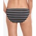  BLACK Dylan Metallic Striped Hipster Swim Bottom, 12, Black/White