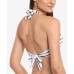 Lauren  Dylan Striped Ring Bikini Top, White, 12