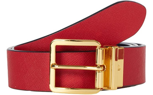 LAUREN Ralph Lauren Reversible Crosshatch Square Buckle Belt, size-XL