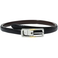 Lauren Ralph Lauren Skinny Reversible Belt, Charcoal L
