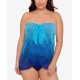 Lauren Ralph Lauren Women’s Plus Size One-Pieces Swimsuit, Blue, 16W