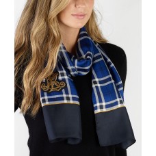 Lauren Ralph Lauren Women’s Fiona Plaid Silk Scarf ,Blue One Size