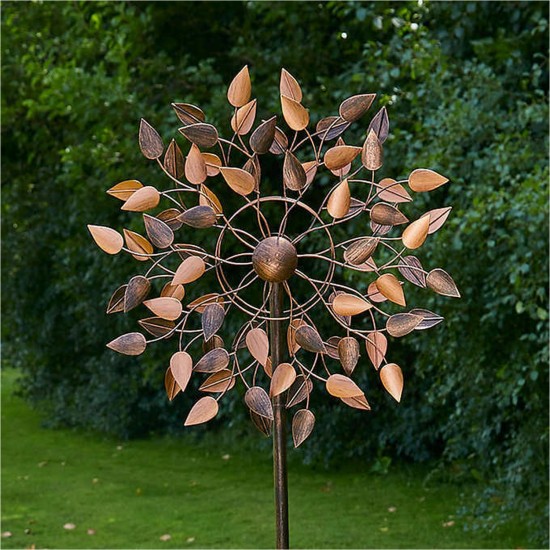 Leaf Wind Spinner Three-Prong Stake Anchors Wind Spinner to Ground, 100% Steel Construction, Metal