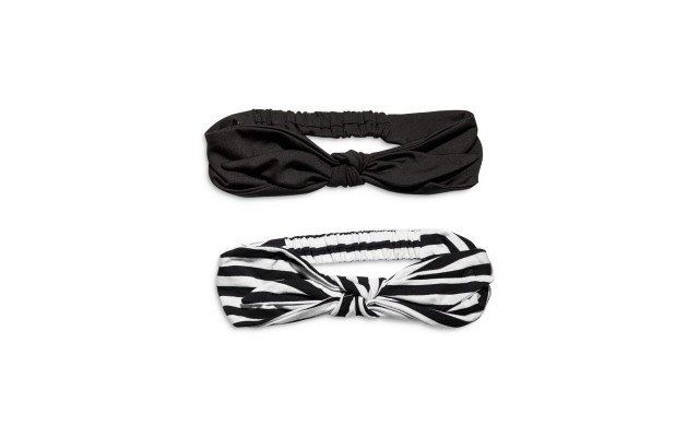  Betty Headbands, Set of 2, Black/White