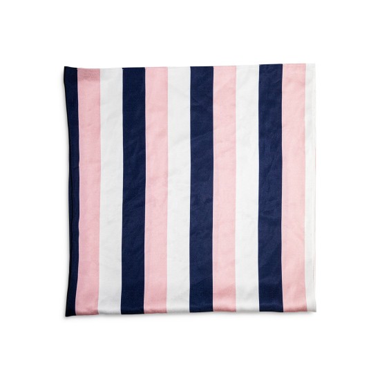  Striped Square Scarf, Pink/Navy