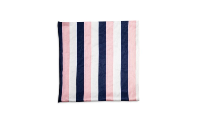  Striped Square Scarf, Pink/Navy