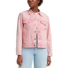 Levi’s Women’s Ex-Boyfriend Cotton Denim Trucker Jacket, Pink, Medium
