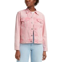 Levi’s Women’s Ex-Boyfriend Cotton Denim Trucker Jacket, Pink, Small
