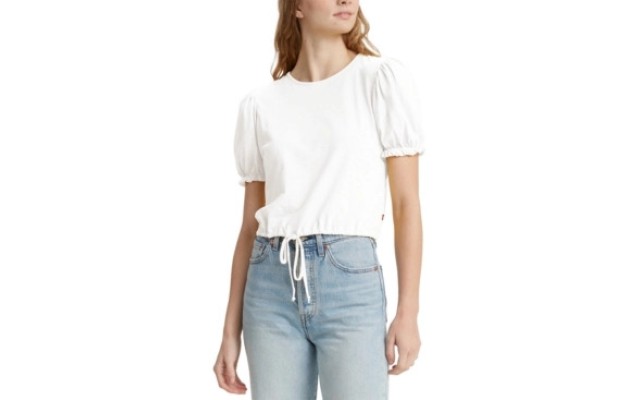 Levi’s Women’s Puff-Sleeve T-Shirt, White, X-Small