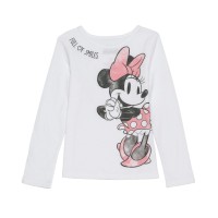Little Girls Minnie Sketch Long Sleeve Tee- 4