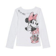 Little Girls Minnie Sketch Long Sleeve Tee- 4