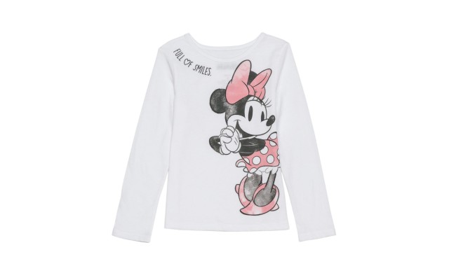 Little Girls Minnie Sketch Long Sleeve Tee- 4