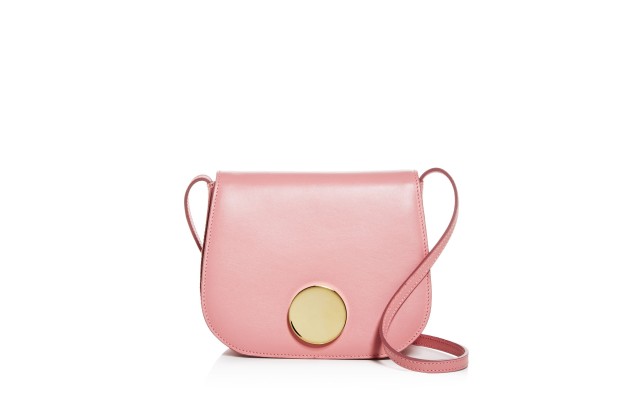  Women’s Pink Leather Adjustable Strap Crossbody Handbag
