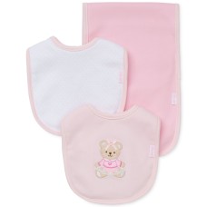 Little Me Baby Girls 3-Piece Sweet Bear Bib & Burp Cloth Set