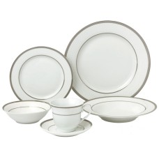 Lorren Home Trends Ashley 24-Pc. Dinnerware Set, Service for 4, Cream