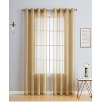 Lumino by Hlc. me Perth Semi Sheer Grommet Curtain Panels – 54 W x 95 L – Set of 2
