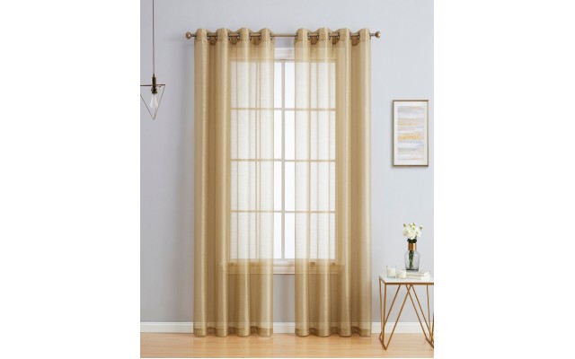Lumino by Hlc. me Perth Semi Sheer Grommet Curtain Panels – 54 W x 95 L – Set of 2