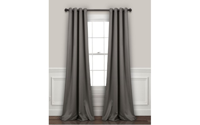 Lush Décor 52″ x 84″ Blackout Curtain Set, Gray