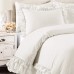 Lush Décor Ella Ruffle Lace 3-Piece Full/Queen Comforter Set, White