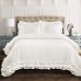 Lush Décor Ella Ruffle Lace 3-Piece Full/Queen Comforter Set, White